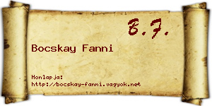 Bocskay Fanni névjegykártya